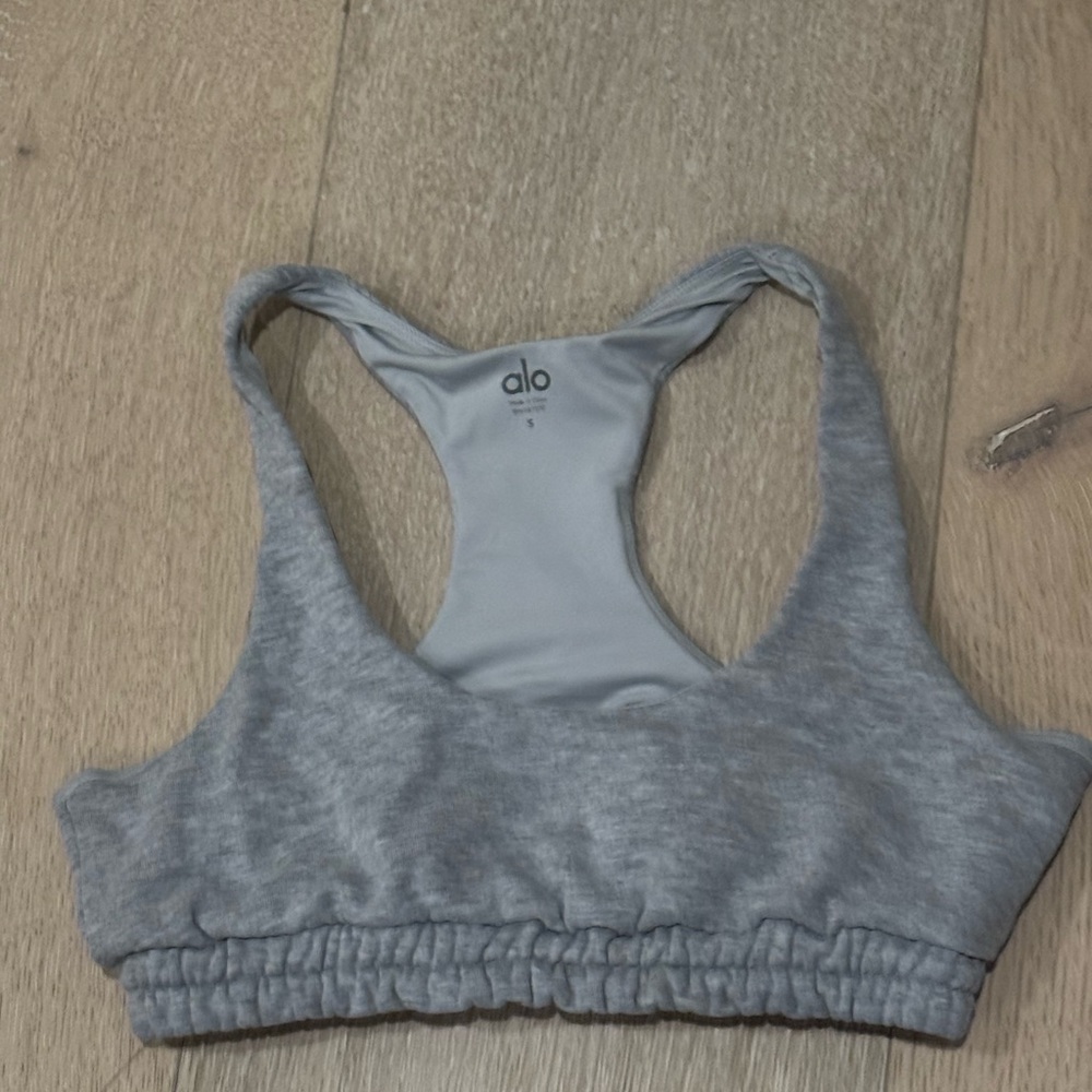 ALO Yoga Gray Racerback Sports Bralette
